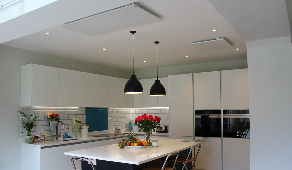 Comfort White Infrared Panel Heater Ceiling Mounted