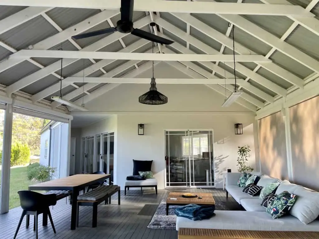 Sheltered outdoor space with Herschel heating