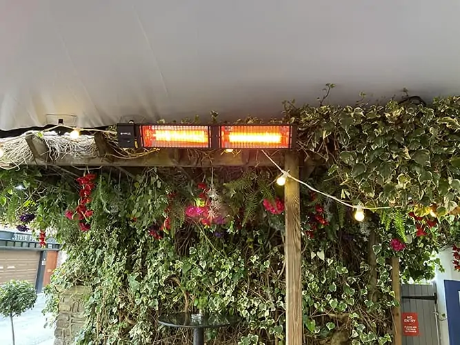 Herschel Manhattan infrared heater outdoors